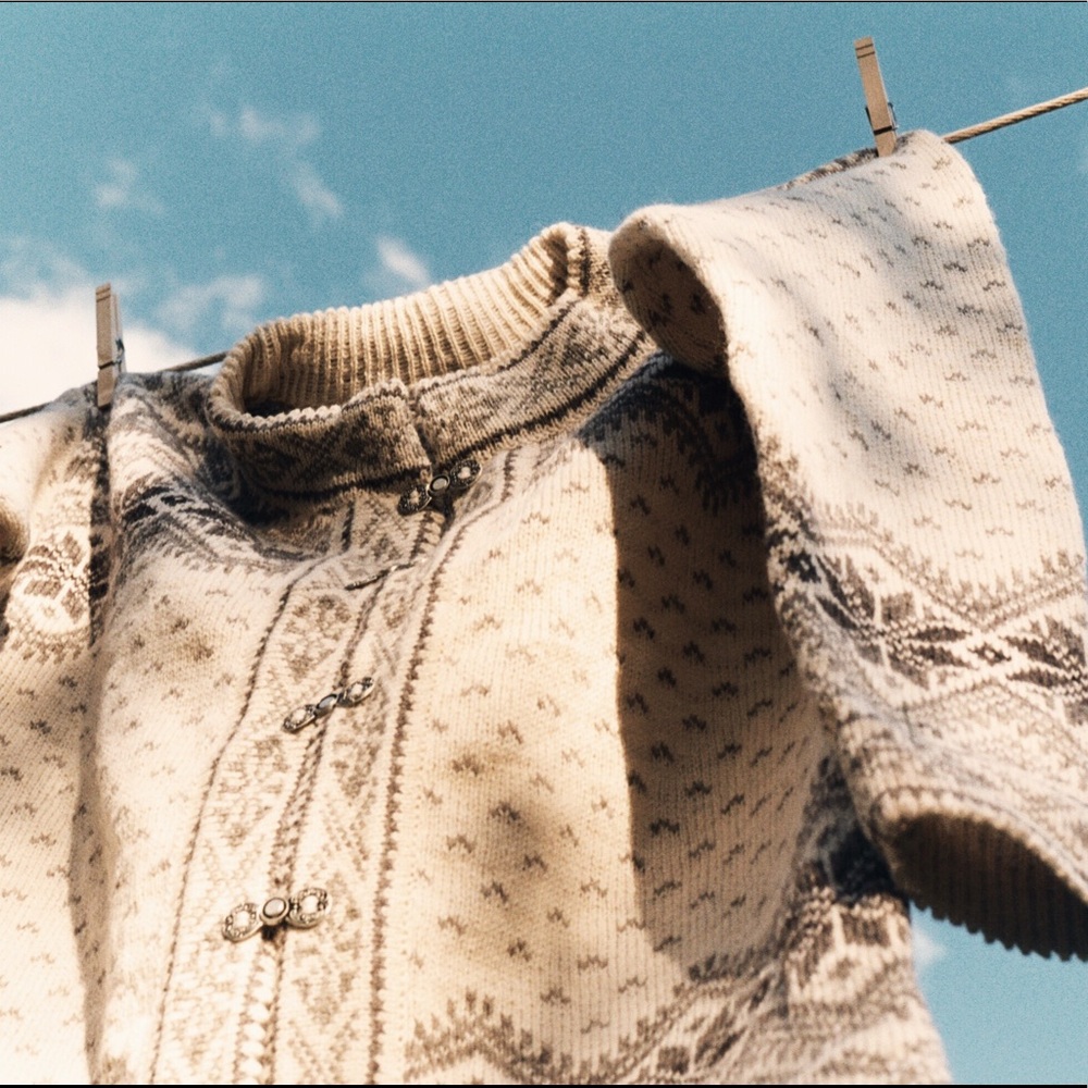 Vintage Nordic Style Wool Ski Sweater